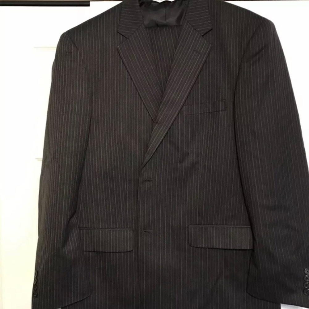 Gerald Austin pinstripe suit 46L